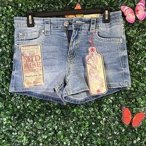 Classic Blue Jean Shorts with Light Denim Look